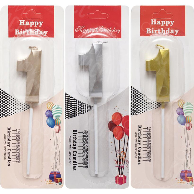 СВЕЧКА-ЦИФРА "1" МЕТАЛЛИК TL-1056