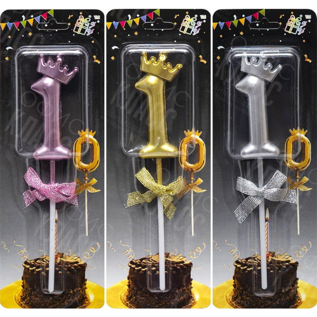 СВЕЧКА-ЦИФРА "1" С КОРОНОЙ JY-1064