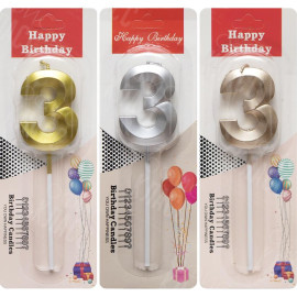 СВЕЧКА-ЦИФРА "3" МЕТАЛЛИК TL-1056