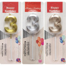 СВЕЧКА-ЦИФРА "3" МЕТАЛЛИК TL-1056