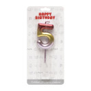 СВЕЧКА-ЦИФРА "5" МЕТАЛЛИК РАЗНОЦВЕТНАЯ JY-1065