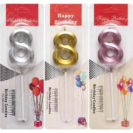 СВЕЧКА-ЦИФРА "8" МЕТАЛЛИК TL-1056