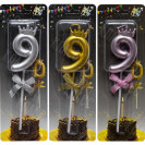 СВЕЧКА-ЦИФРА "9" С КОРОНОЙ JY-1064