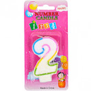 СВЕЧКА-ЦИФРА ЦВЕТНАЯ 10–111 С БЛЁСКАМИ «2»