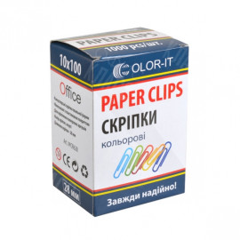 СКРЕПКИ МЕТАЛЛ 28  ММ ЦВЕТНАЯ «С» СКРЕПКИ МЕТАЛЛ 28  ММ ЦВЕТНАЯ «С»