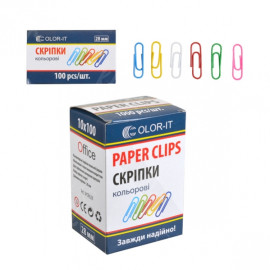 СКРЕПКИ МЕТАЛЛ 28  ММ ЦВЕТНАЯ «С»