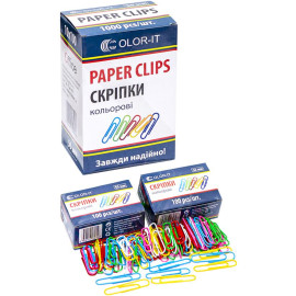 СКРЕПКИ МЕТАЛЛ 50ММ ЦВЕТНАЯ "С" CR650