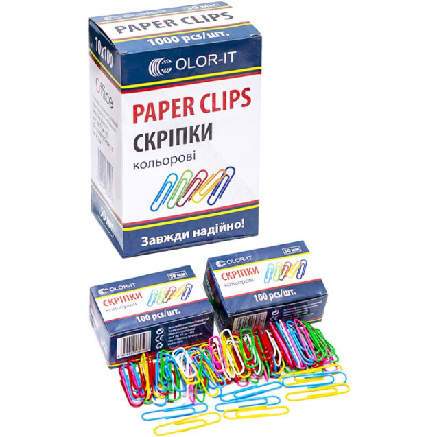 СКРЕПКИ МЕТАЛЛ 50ММ ЦВЕТНАЯ "С" CR650