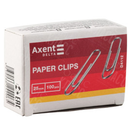 СКРЕПКИ ОЦИНКОВАННЫЕ AXENT DELTA D4112, 25 ММ, 100 ШТУК