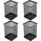 СТАКАН ДЛЯ РУЧЕК МЕТАЛЛИЧЕСКИЙ "КВАДРАТНЫЙ" 804 ЧЕРНЫЙ, 8Х8Х9,5 СМ