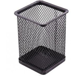 СТАКАН ДЛЯ РУЧЕК МЕТАЛЛИЧЕСКИЙ "КВАДРАТНЫЙ" 804 ЧЕРНЫЙ, 8Х8Х9,5 СМ