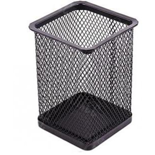 СТАКАН ДЛЯ РУЧЕК МЕТАЛЛИЧЕСКИЙ "КВАДРАТНЫЙ" 804 ЧЕРНЫЙ, 8Х8Х9,5 СМ