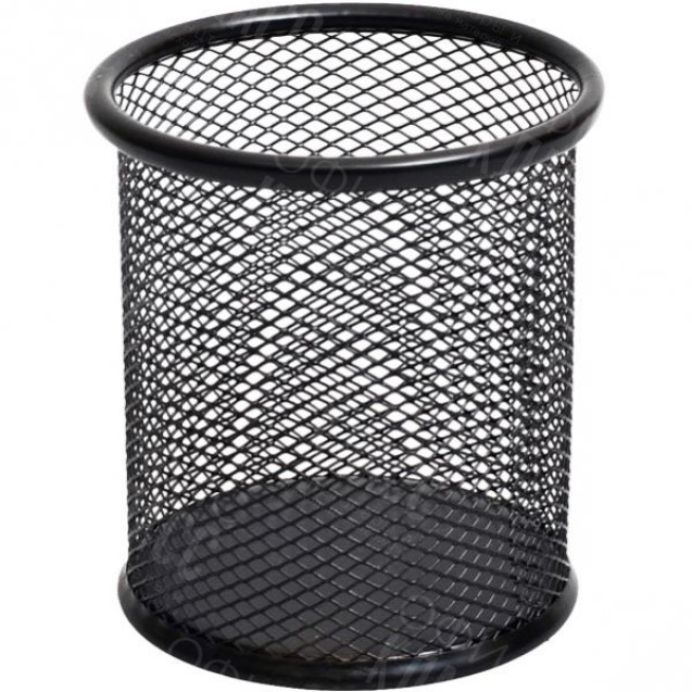 СТАКАН ДЛЯ РУЧЕК МЕТАЛЛИЧЕСКИЙ СЕТЧАТЫЙ, ЧЁРНЫЙ КРУГЛЫЙ