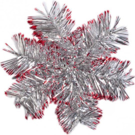 УКРАШЕНИЕ «СНЕЖИНКА»  ИЗ ДОЖДИКА БОЛЬШАЯ