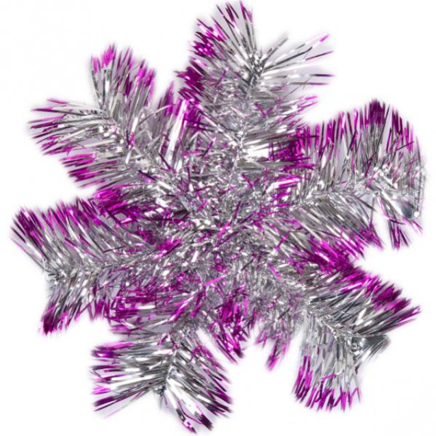 УКРАШЕНИЕ «СНЕЖИНКА»  ИЗ ДОЖДИКА БОЛЬШАЯ