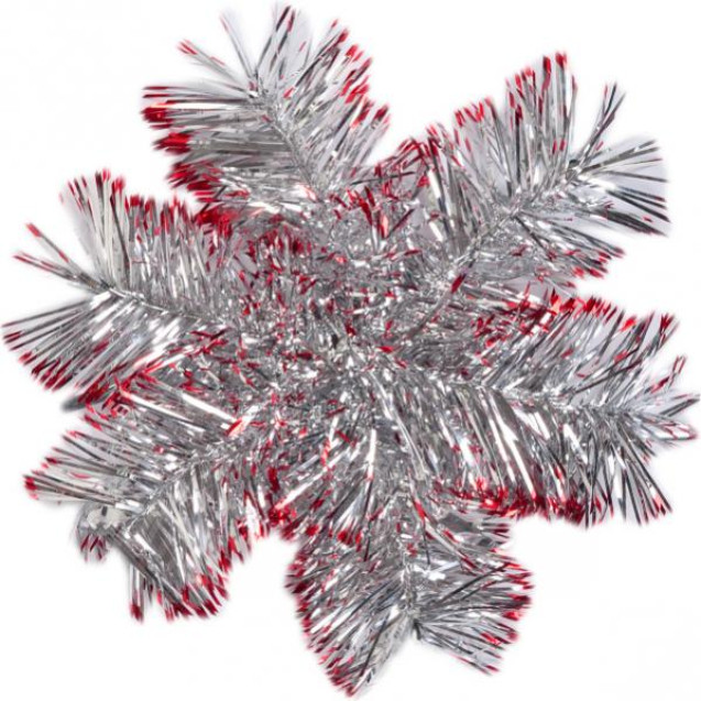 УКРАШЕНИЕ «СНЕЖИНКА»  ИЗ ДОЖДИКА БОЛЬШАЯ