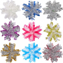 УКРАШЕНИЕ «СНЕЖИНКА»  ИЗ ДОЖДИКА БОЛЬШАЯ