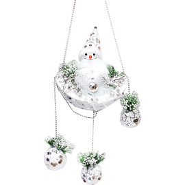 УКРАШЕНИЕ ДЕКОР "СНЕГОВИК С УКРАШЕНИЕМ" 20*22СМ B