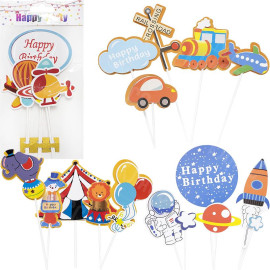 УКРАШЕНИЯ - ТОППЕР ДЛЯ ТОРТА HAPPY BIRTHDAY ДЕТСКИЕ 87-2