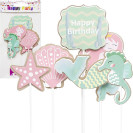 УКРАШЕНИЯ - ТОППЕР ДЛЯ ТОРТА HAPPY BIRTHDAY МОРСКИЕ ОБИТАТЕЛИ 87-1