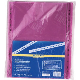 ФАЙЛЫ А4 ЦВЕТНЫЕ BUROMAX ФИОЛЕТОВЫЕ (100ШТ)