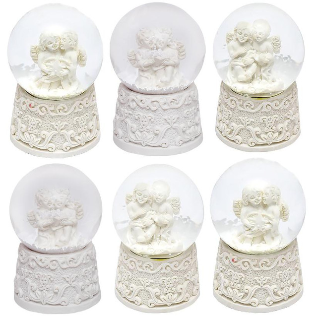 ШАР МЕТЕЛЬ "АНГЕЛЯТА" 45ММ СВЕТИТСЯ 7767-3