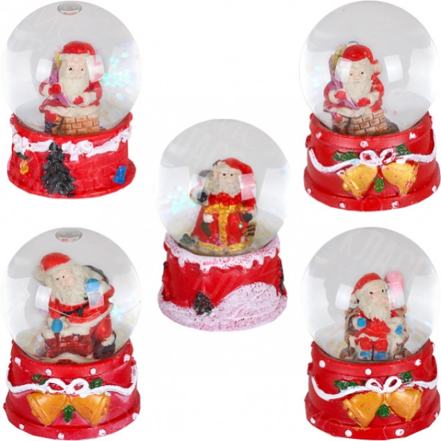 ШАР МЕТЕЛЬ 67–4 «ДЕД МОРОЗ, СНЕГОВИК»  65  ММ СВЕТИТСЯ