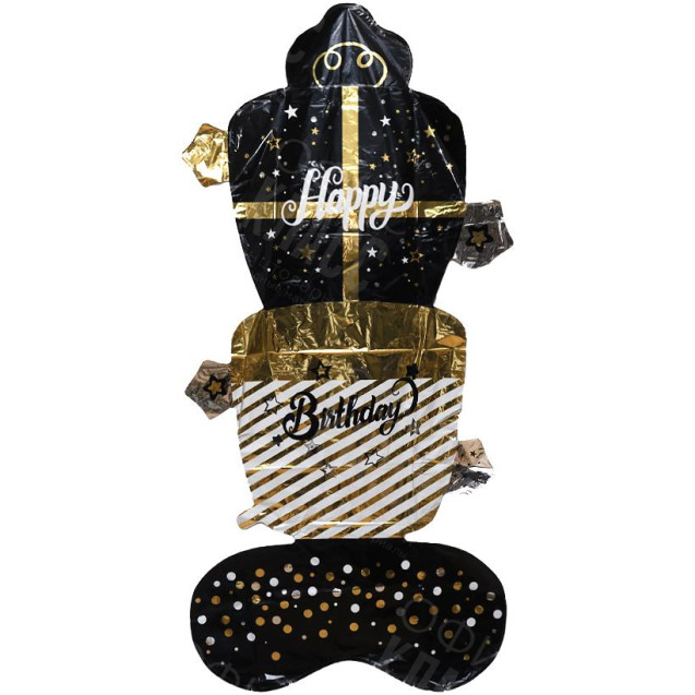 ШАРИК ФОЛЬГИРОВАННЫЙ НАПОЛЬНЫЙ "HAPPY BIRTHDAY" 130*70 СМ FL-003