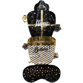 ШАРИК ФОЛЬГИРОВАННЫЙ НАПОЛЬНЫЙ "HAPPY BIRTHDAY" 130*70 СМ FL-003