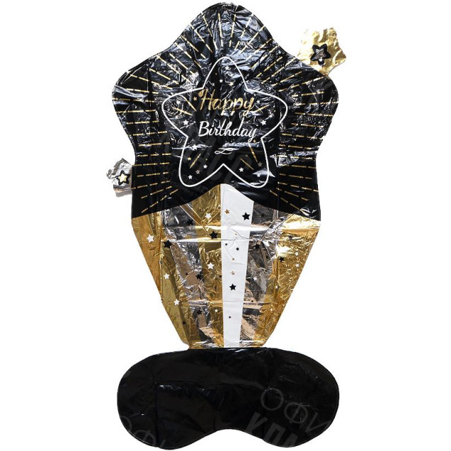 ШАРИК ФОЛЬГИРОВАННЫЙ НАПОЛЬНЫЙ "HAPPY BIRTHDAY" 130*70 СМ FL-004