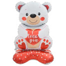 ШАРИК ФОЛЬГИРОВАННЫЙ НАПОЛЬНЫЙ "МИШКА БЕЛЫЙ" 135*80СМ FL-012