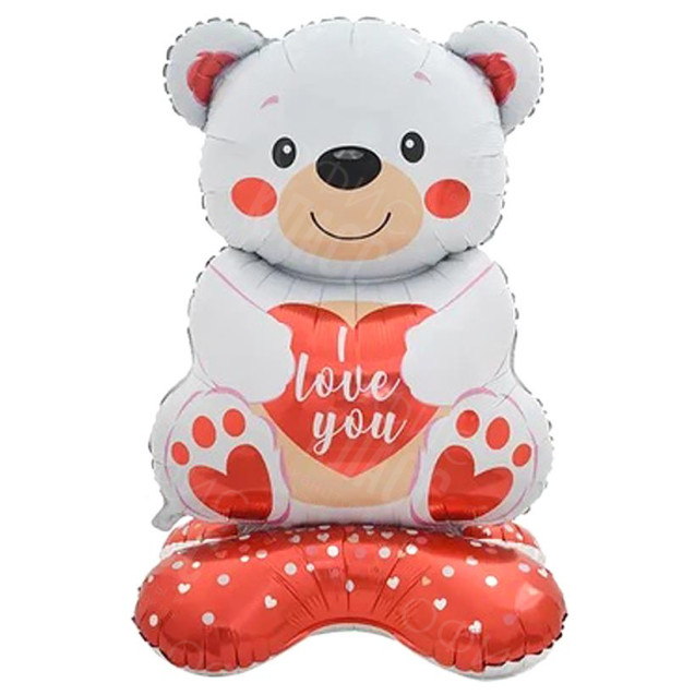 ШАРИК ФОЛЬГИРОВАННЫЙ НАПОЛЬНЫЙ "МИШКА БЕЛЫЙ" 135*80СМ FL-012