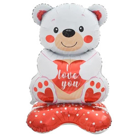 ШАРИК ФОЛЬГИРОВАННЫЙ НАПОЛЬНЫЙ "МИШКА БЕЛЫЙ" 135*80СМ FL-012