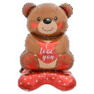 ШАРИК ФОЛЬГИРОВАННЫЙ НАПОЛЬНЫЙ "МИШКА КОРИЧНЕВЫЙ" 135*80СМ FL-011