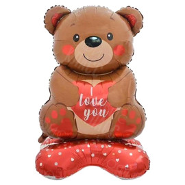 ШАРИК ФОЛЬГИРОВАННЫЙ НАПОЛЬНЫЙ "МИШКА КОРИЧНЕВЫЙ" 135*80СМ FL-011