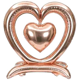 ШАРИК ФОЛЬГИРОВАННЫЙ НАПОЛЬНЫЙ "СЕРДЦЕ" БРОНЗА 100*90 СМ FL-007