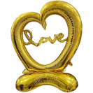ШАРИК ФОЛЬГИРОВАННЫЙ НАПОЛЬНЫЙ СЕРДЦЕ ЗОЛОТО "LOVE" 140*110СМ FL-013