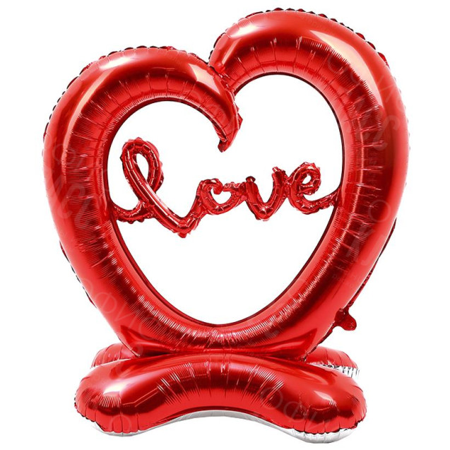 ШАРИК ФОЛЬГИРОВАННЫЙ НАПОЛЬНЫЙ СЕРДЦЕ КРАСНОЕ "LOVE" 140*110СМ FL-013