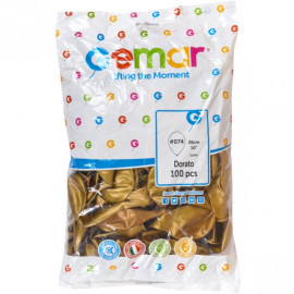 ШАРИКИ 10" МЕТАЛЛИК «САТИНОВОЕ ЗОЛОТО» 100ШТ/УП