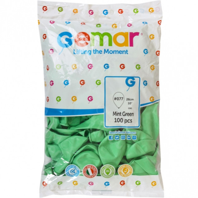 ШАРИКИ 10" ПАСТЕЛЬ «МЯТНО-ЗЕЛЕНЫЕ» 100ШТ/УП