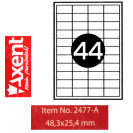 ЭТИКЕТКА САМОКЛЕЯЩАЯ 44ШТ 48,3ММ*25,4ММ AXENT 2477