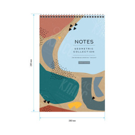 БЛОКНОТ А4 80Л. НА ГРЕБНЕ ARTSPACE "GEOMETRIC COLLECTION", ТВЕРДАЯ ПОДЛОЖКА БЛОКНОТ А4 80Л. НА ГРЕБНЕ ARTSPACE "GEOMETRIC COLLECTION", ТВЕРДАЯ ПОДЛОЖКА