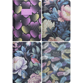 БЛОКНОТ А5 "МАНДАРИН" 64Л. ТВ. ОБЛ., КЛЕТКА 60Г/М2, МЕТАЛ. ФОЛЬГА 9552/-53/-54/-55