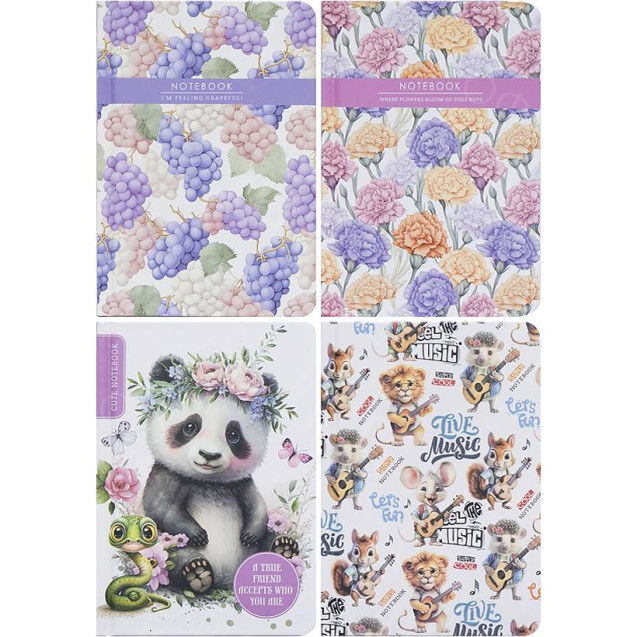 БЛОКНОТ А5 "МАНДАРИН" 64Л. ЧИСТЫЙ ЛИСТ 80Г/М2, ТВЕРДАЯ ОБЛ. 9532/-33/-34/-35