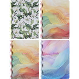 БЛОКНОТ А5 "МАНДАРИН" 80Л. ТВ. ОБЛ. СПИРАЛЬ, КЛЕТКА 60Г/М2 9584/-85/-86