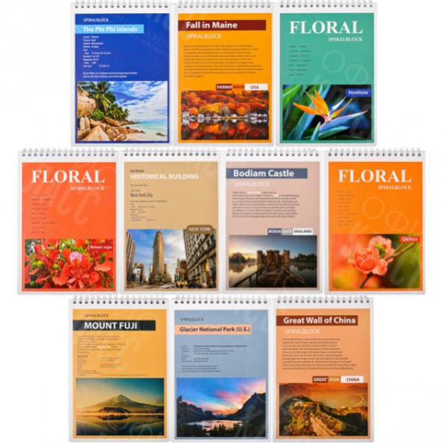 БЛОКНОТ А5 80 ЛИСТОВ КЛЕТКА COLOR "KRAFT" СПИРАЛЬ