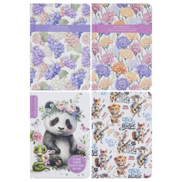 БЛОКНОТ А6 "МАНДАРИН" 64Л. ЧИСТЫЙ ЛИСТ 80Г/М2, ТВЕРДАЯ ОБЛ. 9528/-29/-30/-31