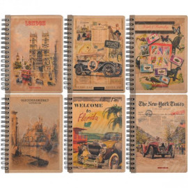 БЛОКНОТ А6 80 ЛИСТОВ КЛЕТКА "KRAFT" СПИРАЛЬ