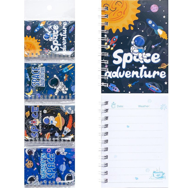 БЛОКНОТ А7 СПРАЛЬ, ЛИНИЯ 30Л. 10,5*7,5СМ, НА ЛЕНТЕ 4 ДИЗАЙНА LB-0016