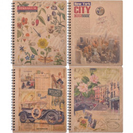 БЛОКНОТ В5 80 ЛИСТОВ КЛЕТКА "KRAFT" СПИРАЛЬ